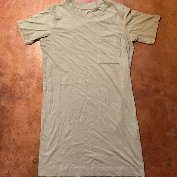 Everlane The Weekender Sage Green Oversized Tee Shirt Dress A33 - Picture 3 of 5